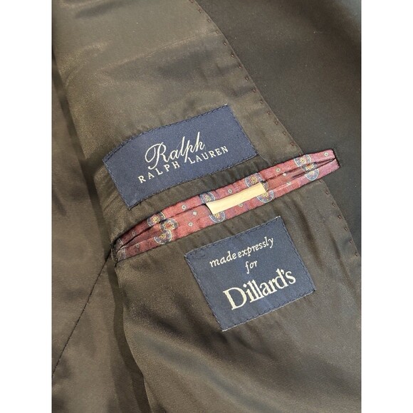 Ralph Ralph Lauren Dillards Blazer Mens 44R Black Single Breasted Wool Canada - Picture 3 of 10